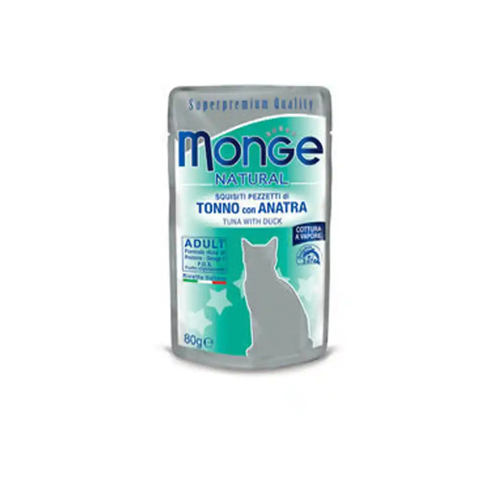 MONGE CAT NATURAL Pouch Tuna with duck in jelly 80gr.