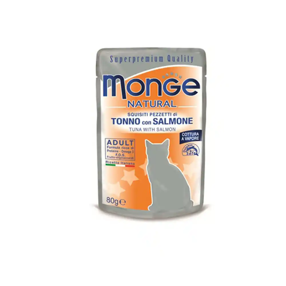 MONGE CAT NATURAL Pouch Tuna with salmon in jelly 80gr.