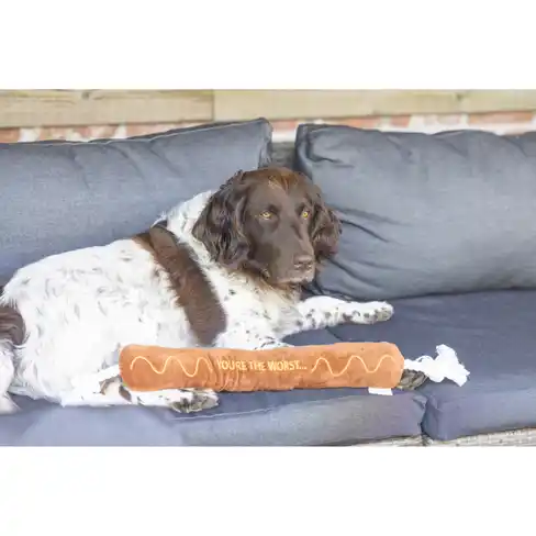 BEEZTEES плюшевевая игрушка для собак BBQ Sausage + Rope