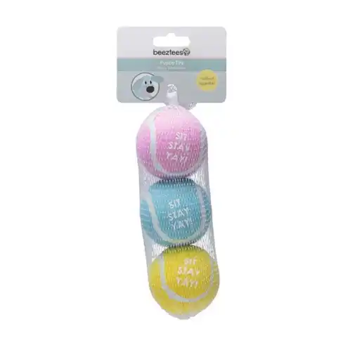 BEEZTEES игрушка мячик для щенков Tennis Ball Multy 3pcs