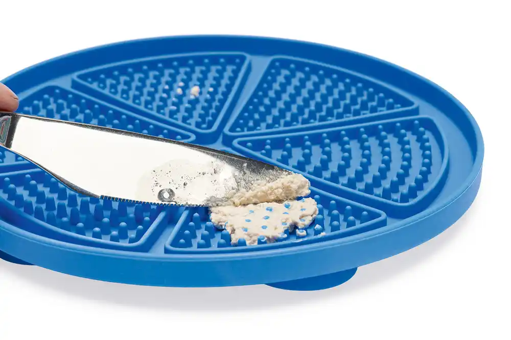 BZ силик. коврик для еды PIZZA Blue 18cm