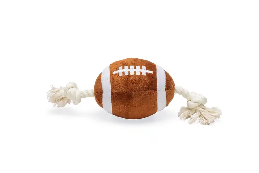 BZ плюшевая игрушка для собак RUGBYBALL with Rope 33см