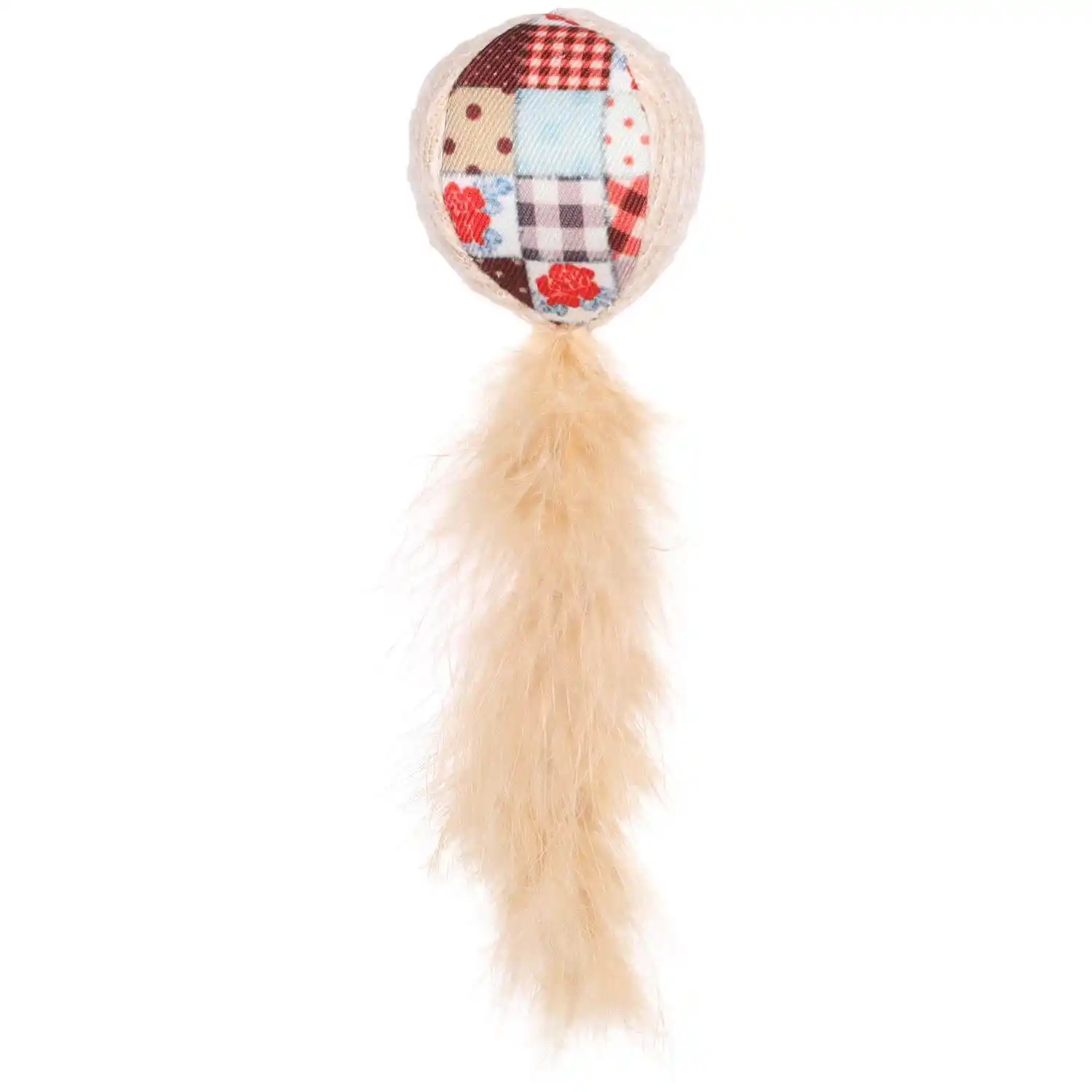 Flamingo игрушка для кошек VINTA BALL+FEATHER 15cm