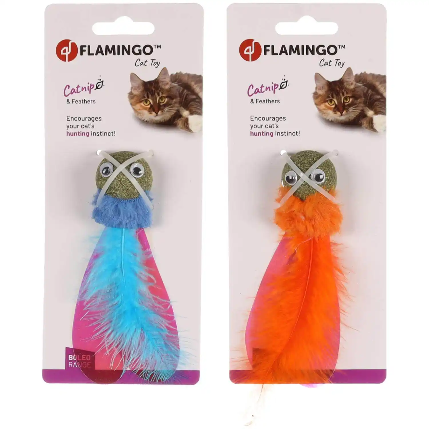 Flamingo игрушка для кошек BOLEO CATNIP+FEATHERS