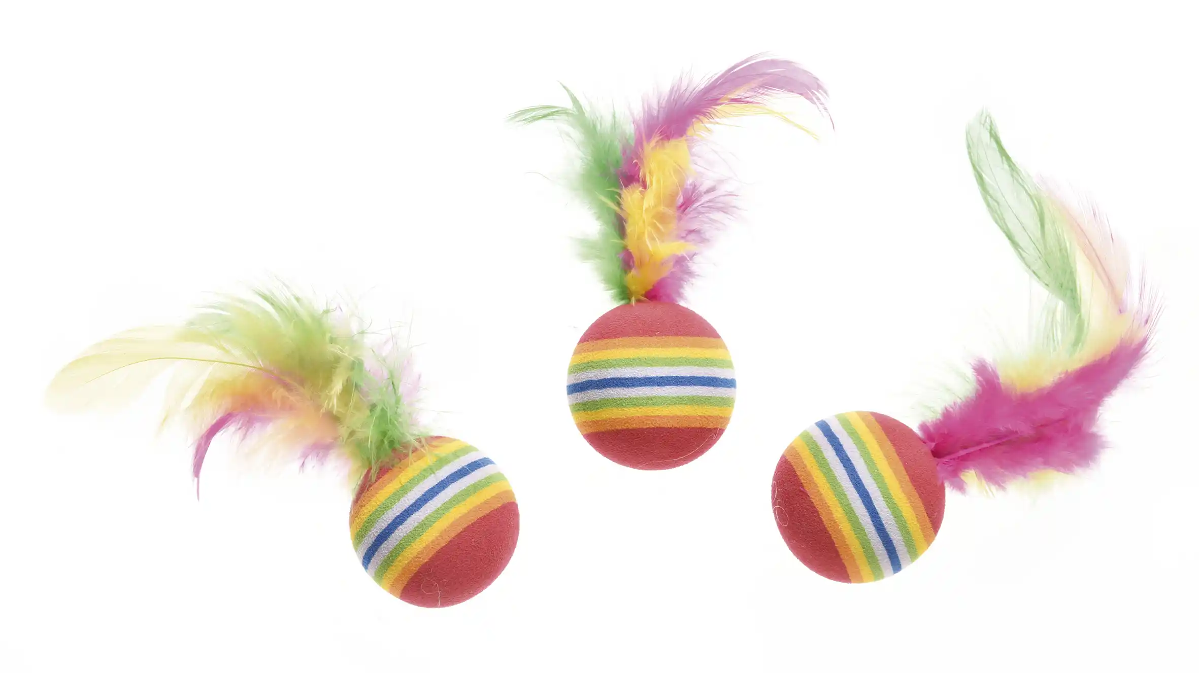 Record мячик разноцветный с перьями