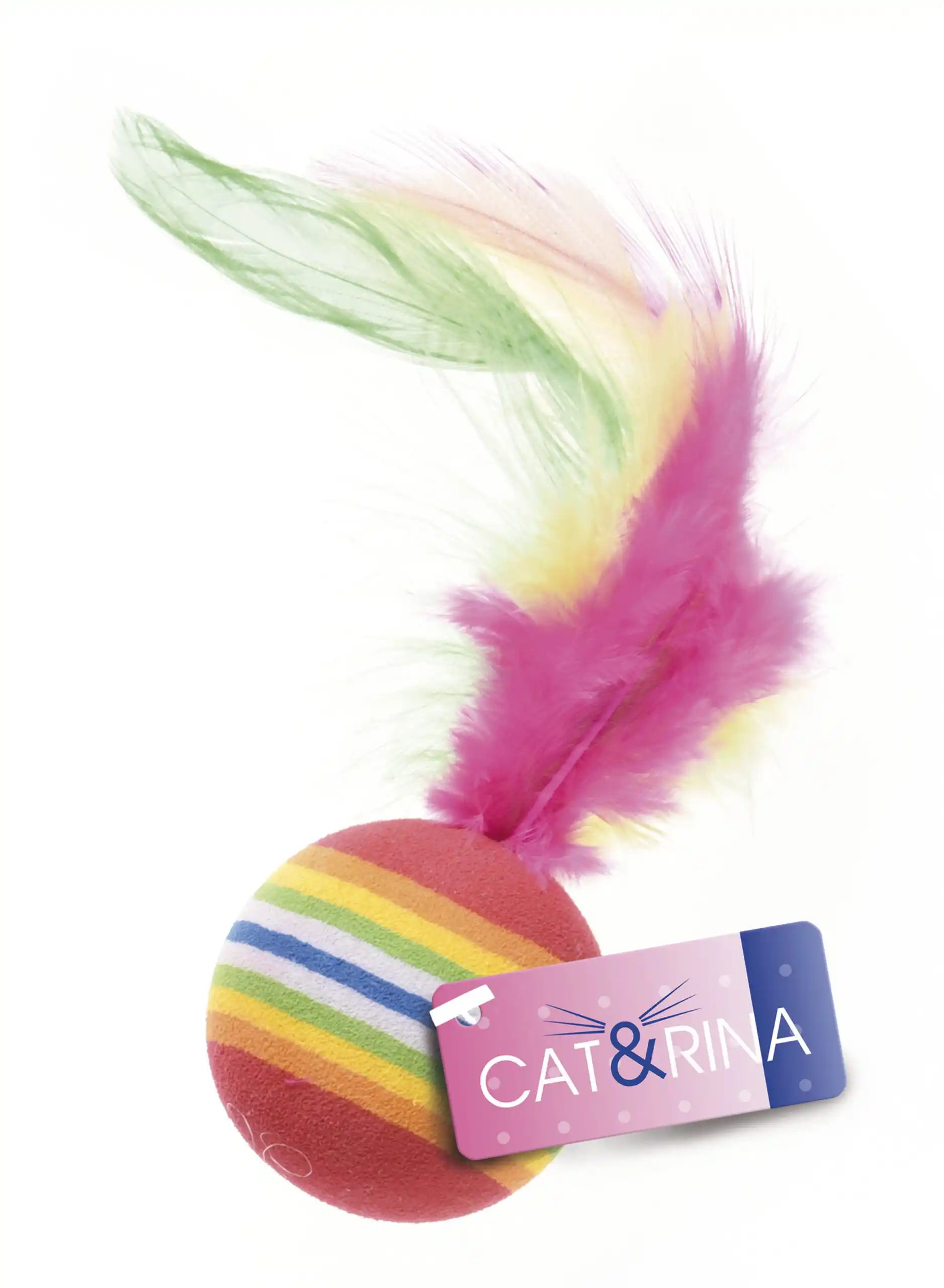 Record мячик разноцветный с перьями