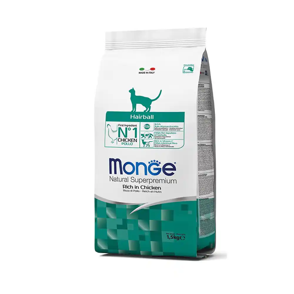 MONGE DRY CAT HAIRBALL Chicken 1,5kg