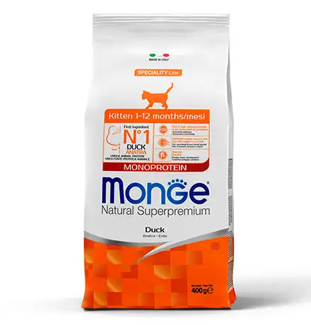 Купить  Сухой корм - MONGE DRY CAT KITTEN Duck 400gr...