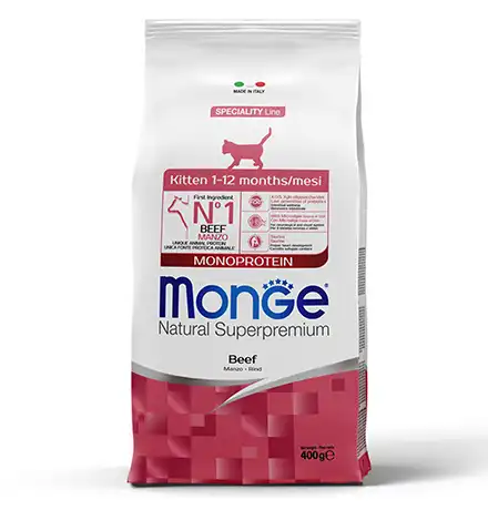 Купить  Сухой корм - MONGE DRY CAT KITTEN Beef 400gr...