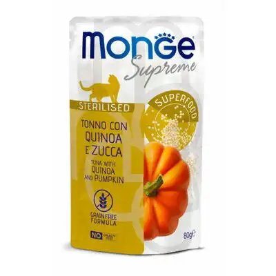 MONGE CAT POUCH SUPREME STERILISED Tuna/Quinoa/Pumpkin 80gr.