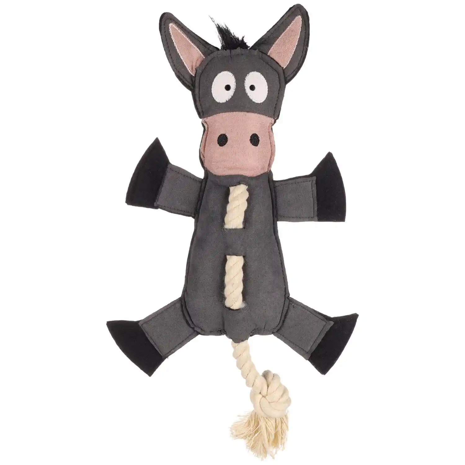 Flamingo игрушка текстильная DONKEY+ROPE Grey 43cm