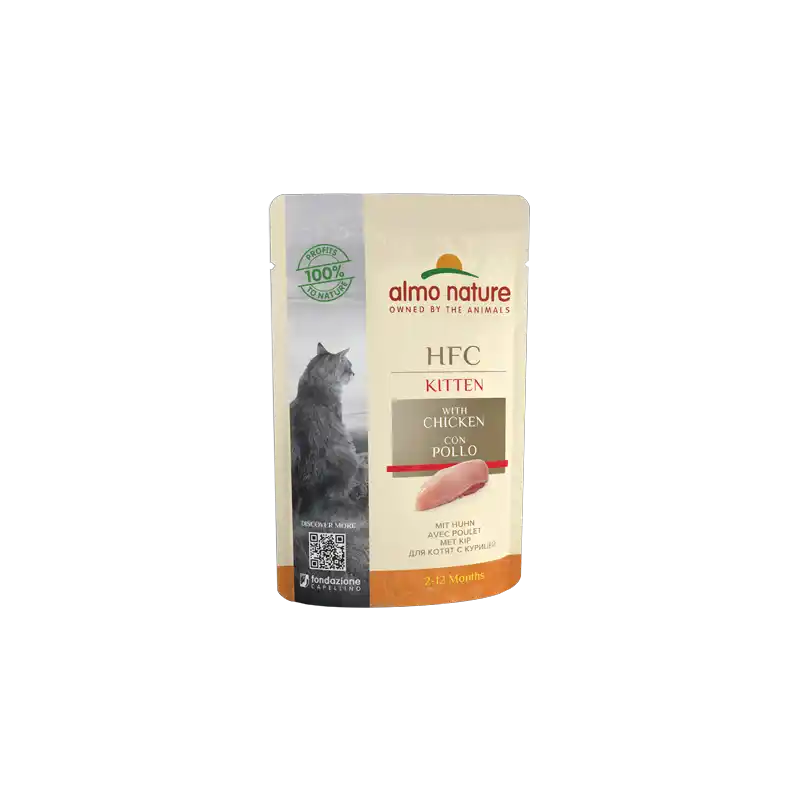 ALMO NATURE Cat HFC Pouch Complete Kitten Chicken 55g