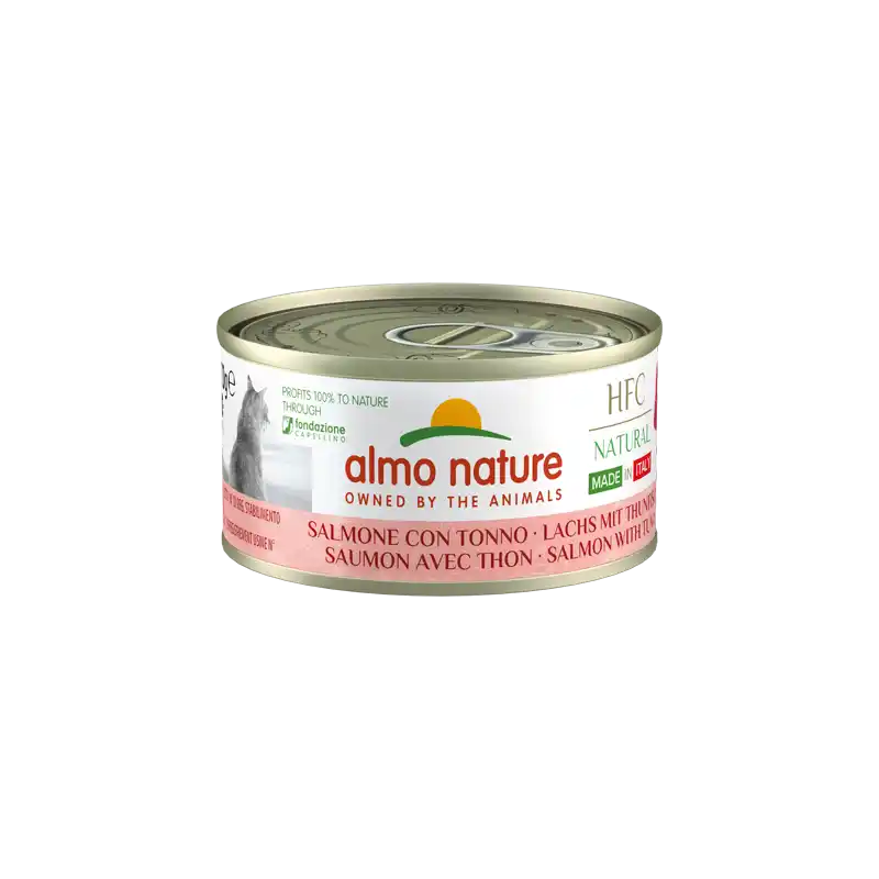 ALMO NATURE Cat HFC Can Made in Italy Natural Salmon with Tuna 70g