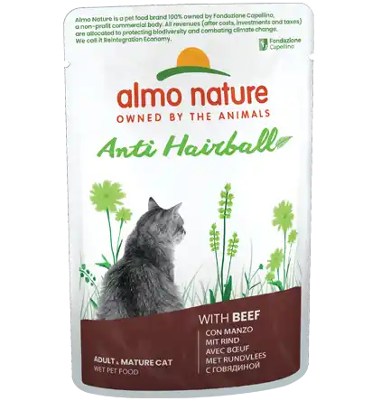 ALMO NATURE Cat HOLISTIC Pouch Hairball Beef 70g