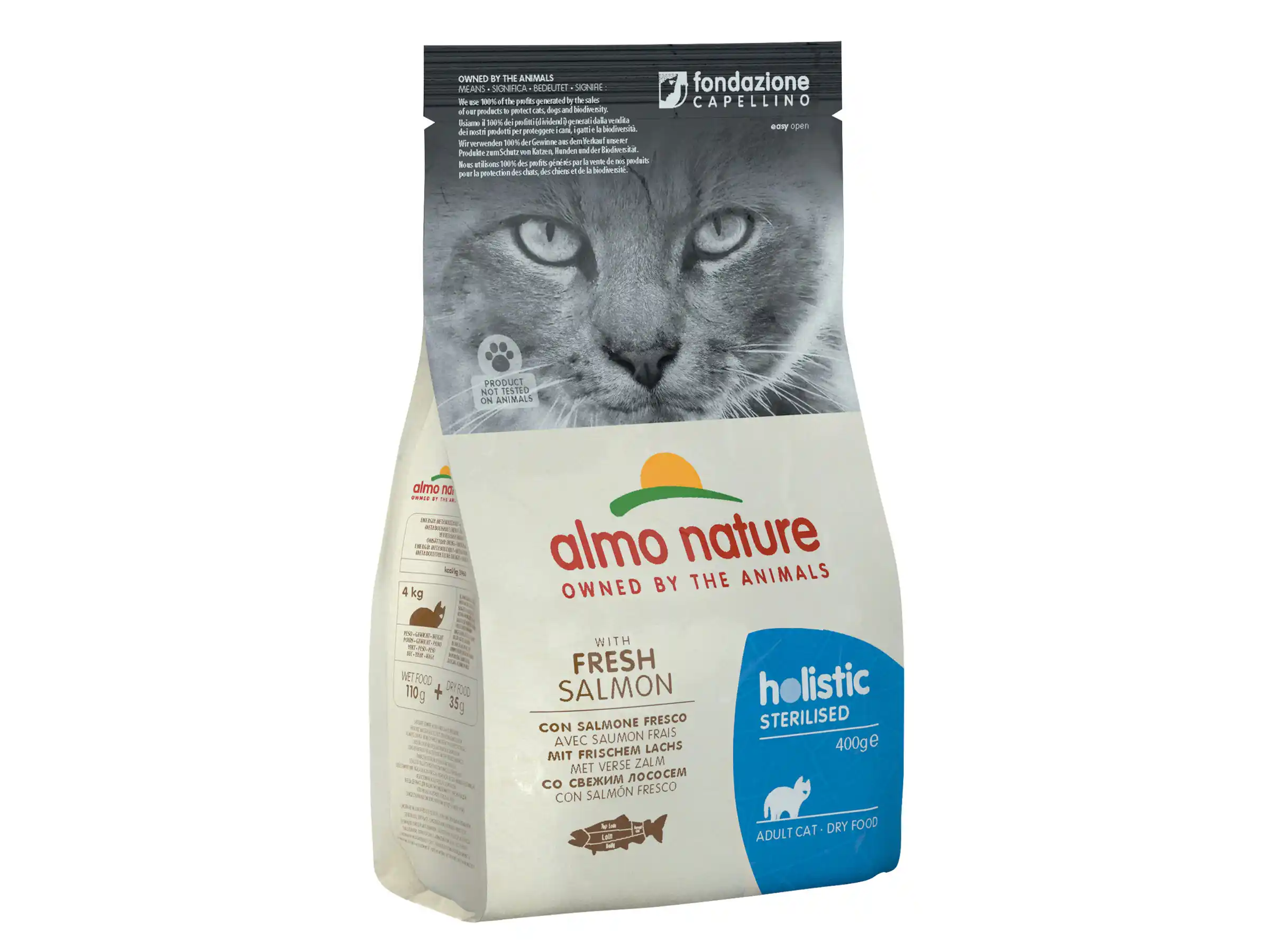 ALMO NATURE DRY Cat HOLISTIC Sterilized Salmon 400g