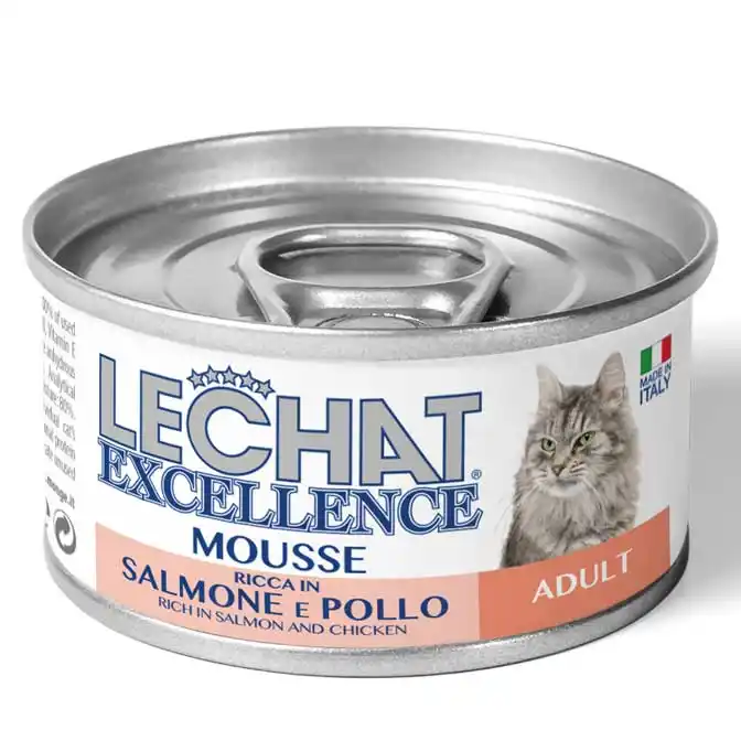 LECHAT EXC. MOUSSE ADULT SALMON/CHICKEN 85gr.
