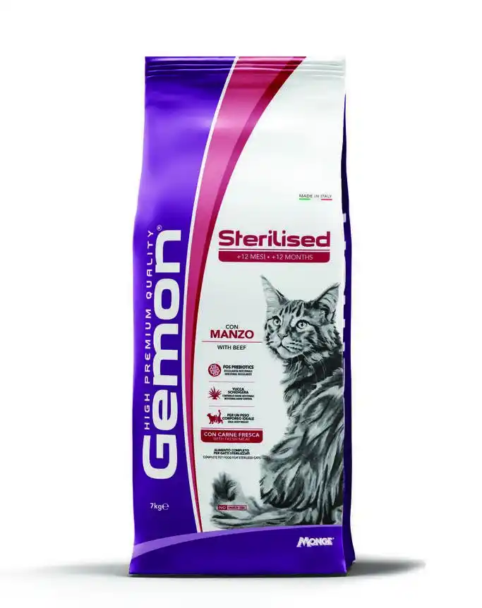 GEMON DRY CAT STERILISED Beef 7kg