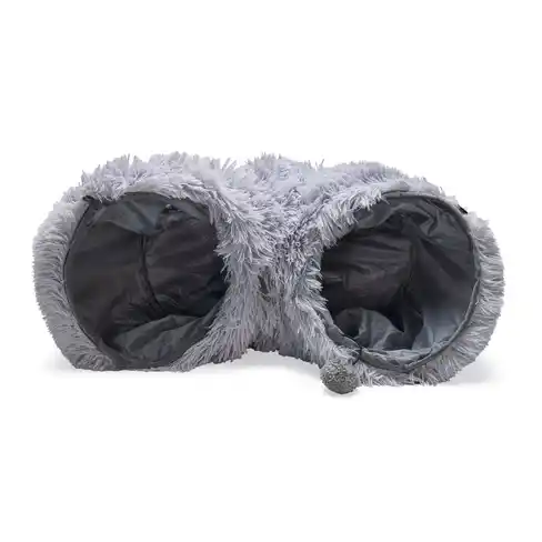 BZ плюшевый игровой туннель для кошек NONA Grey