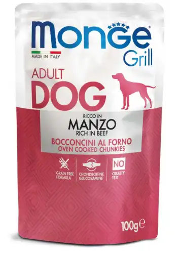 MONGE DOG GRILL POUCH BEEF 100gr.