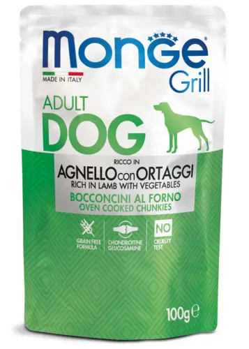 MONGE DOG GRILL POUCH LAMB/VEGETABLES 100gr.