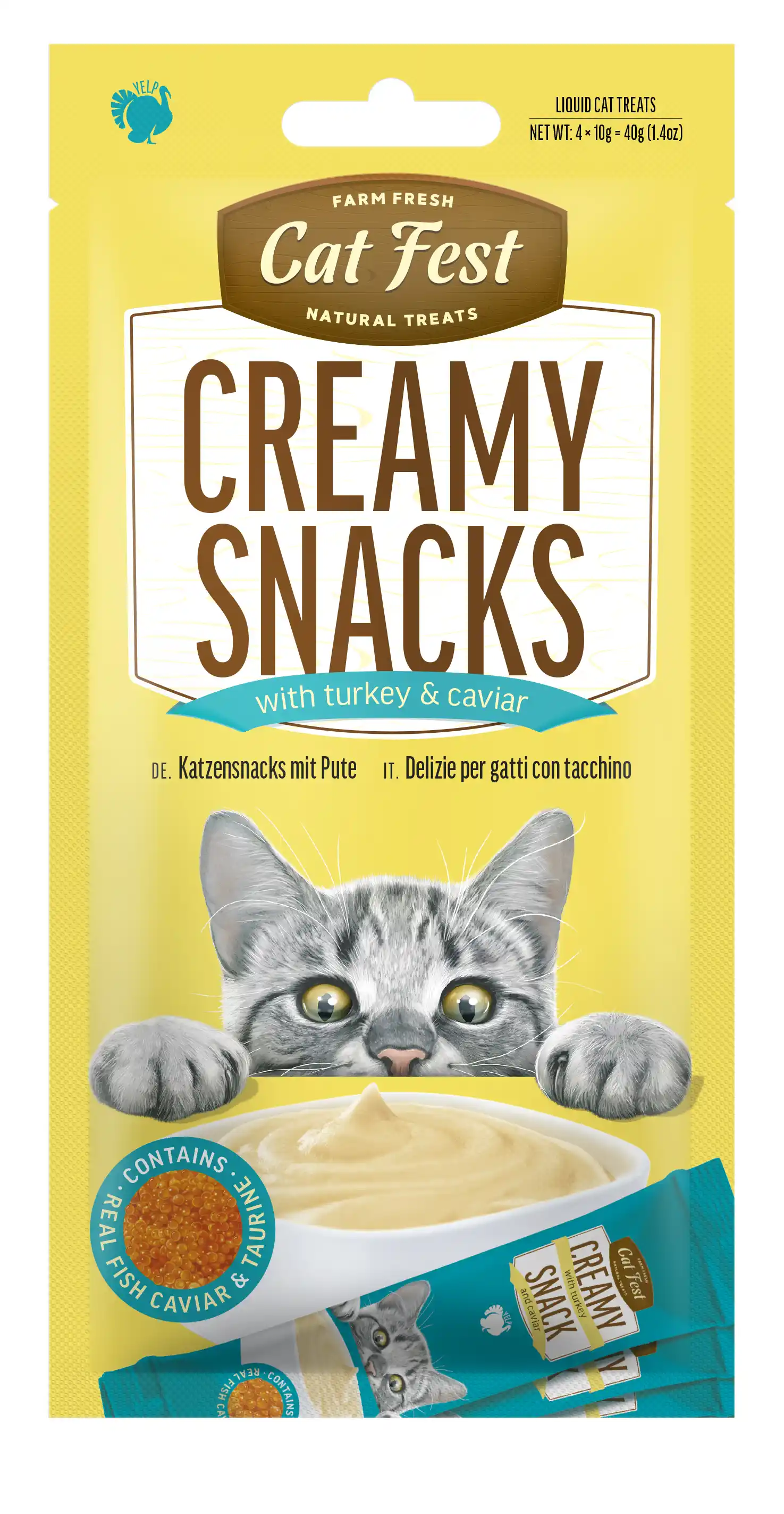 Cat Fest Creamy snacks with Turkey and Caviar..