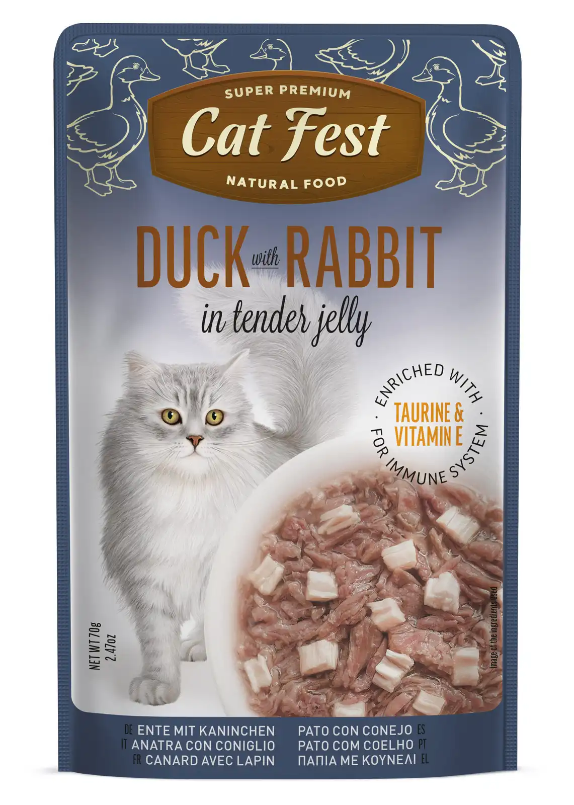 Cat Fest Pouch Duck with Rabbit