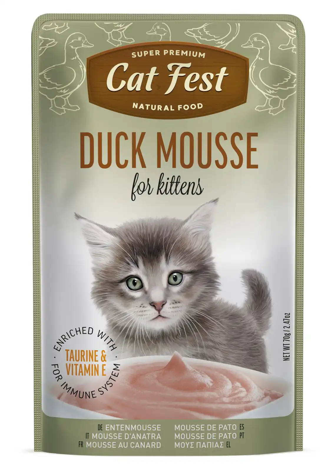 Cat Fest Pouch Duck mousse for Kittens