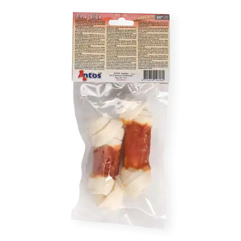 Antos Raw Hide White + Chicken Knotted Bone 4,5″ 2 pcs