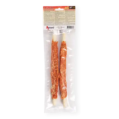 Antos Raw Hide White + Chicken Roll 10″ 2 pcs