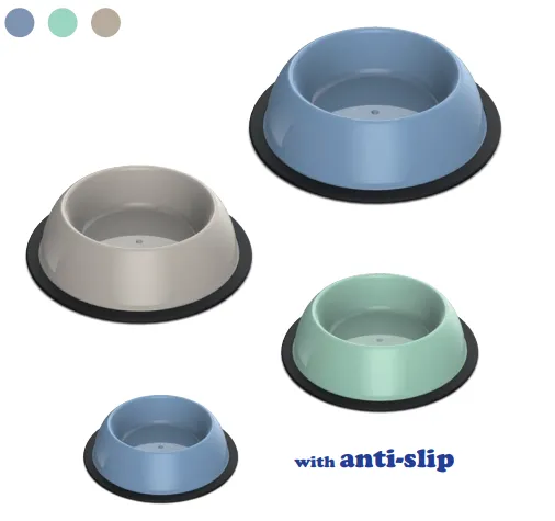 GEORPLAST castron plastic Silver Round Bowl Antislip d22 x h5.5cm