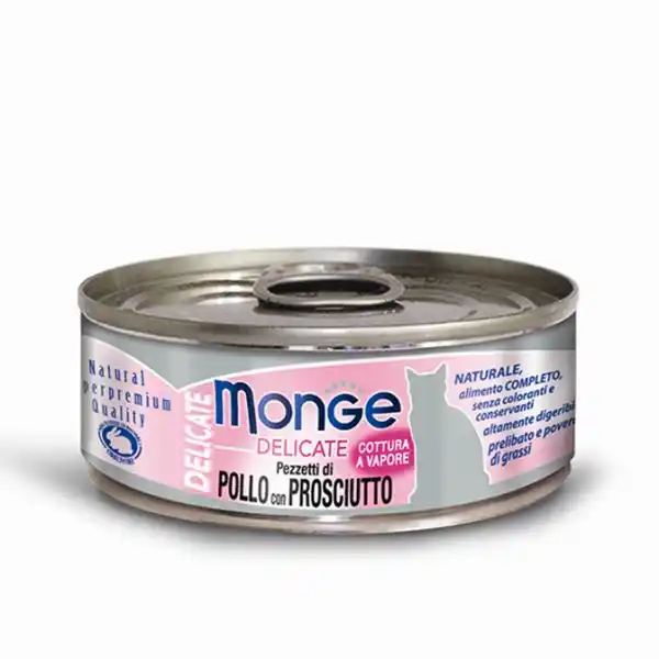 MONGE CAT DELICATE Can Chicken with ham 80gr