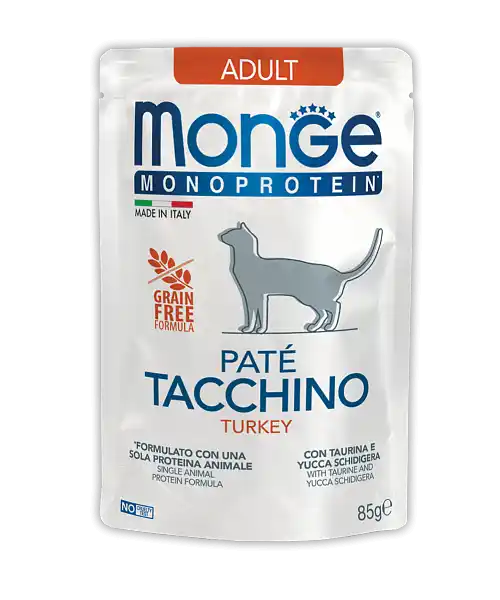 MONGE CAT POUCH MONOPROTEIN ADULT TURKEY 85gr.