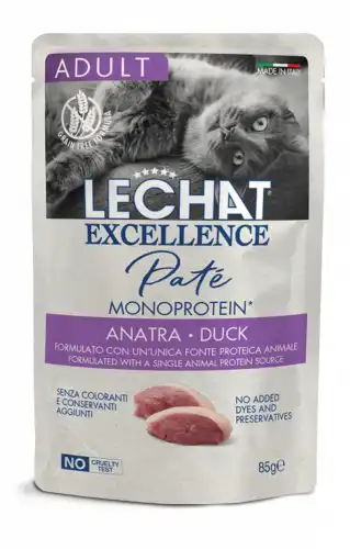 LeChat Exc. Pouch Adult Cat Pate Monoprotein Duck
