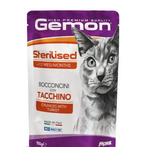 Купить  Влажный корм - GEMON CAT POUCH SENIOR TURKEY 100gr..
