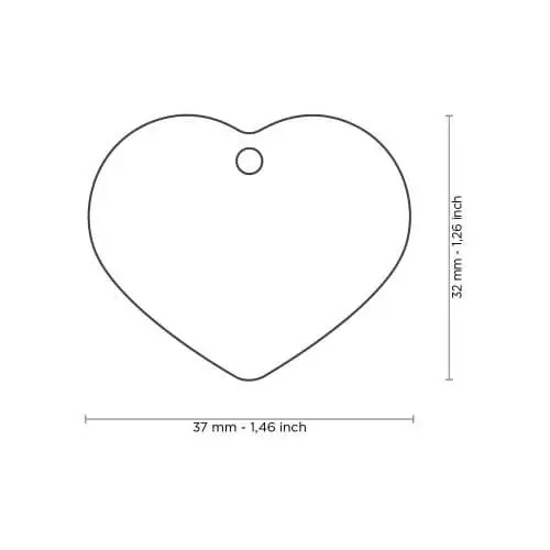 Medalion BIG HEART ALUMINUM BLACK