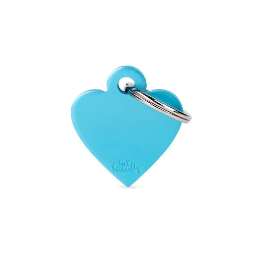 Medalion SMALL HEART ALUMINUM LIGHT BLUE