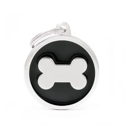 Medalion BLACK BIG CIRCLE BONE