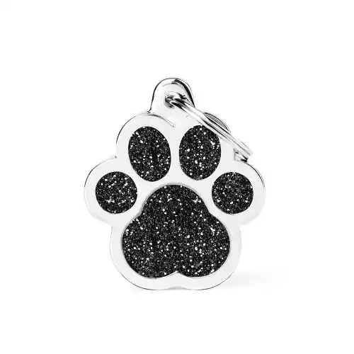 medalion BIG PAW GLITTER NEGRU