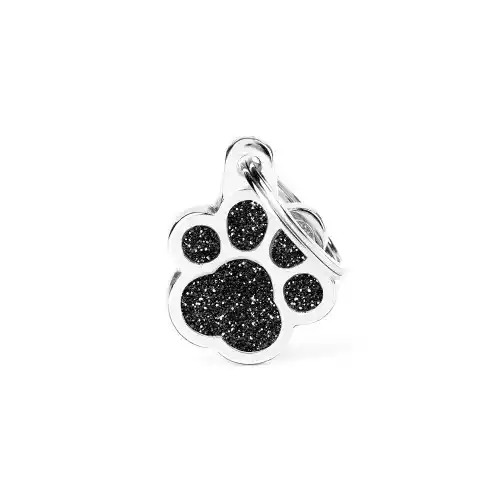 medalion PAW GLITTER NEGRU