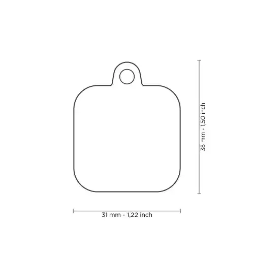 Medalion PĂTRAT NEGRU CROM CAUCIUC ALAMĂ