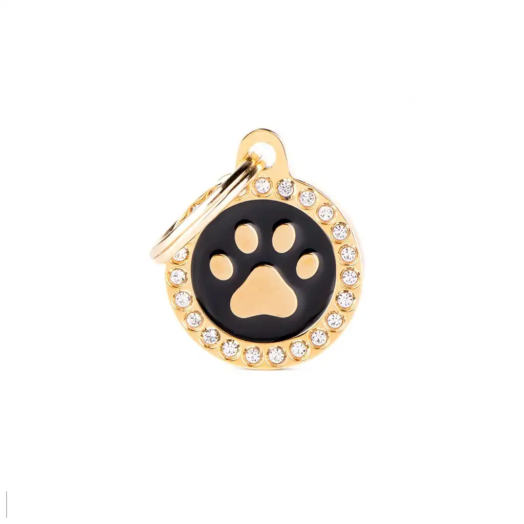 Медальон SMALL BLACK CIRCLE PAW GLAM