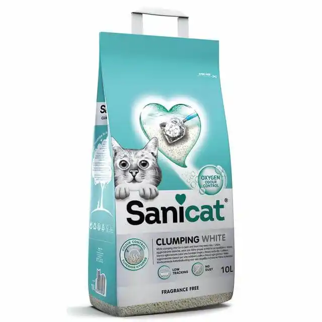 SANICAT CLUMPING WHITE FRAGRANCE FREE 20L