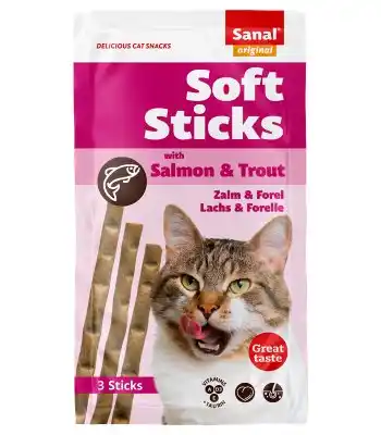 Купить  Лакомства - SANAL Cat Soft Sticks Salmon & Trout 3pcs..