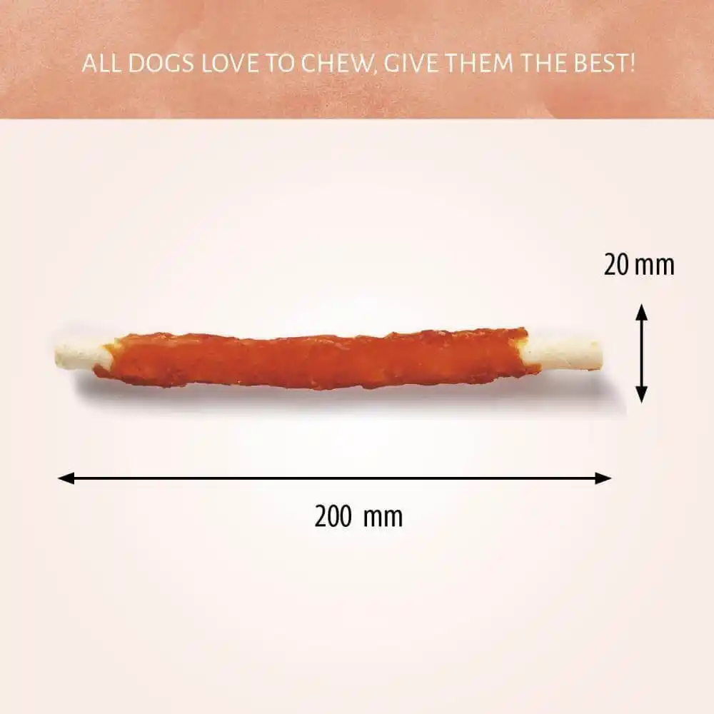 Antos Raw Hide White + Chicken Roll 8″ 2 pcs