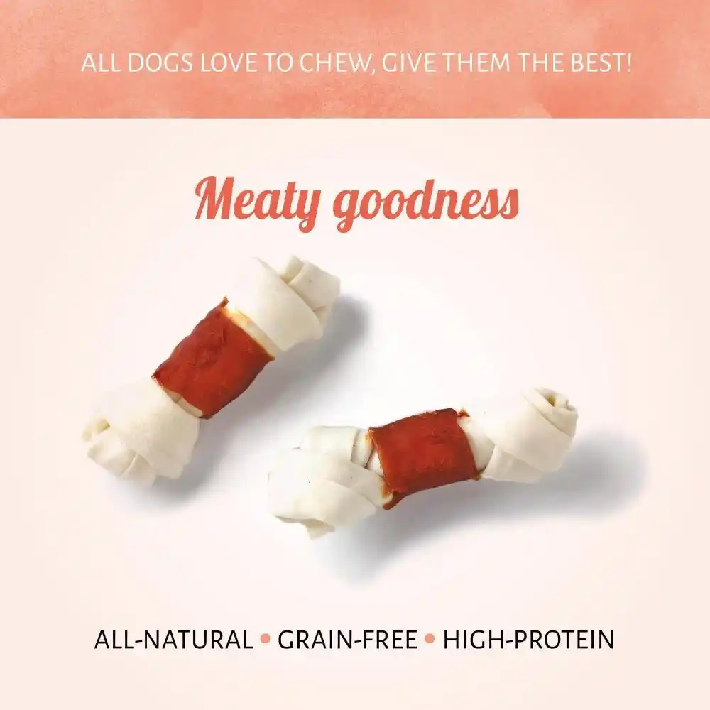 Antos Raw Hide White + Chicken Knotted Bone 4,5″ 2 pcs