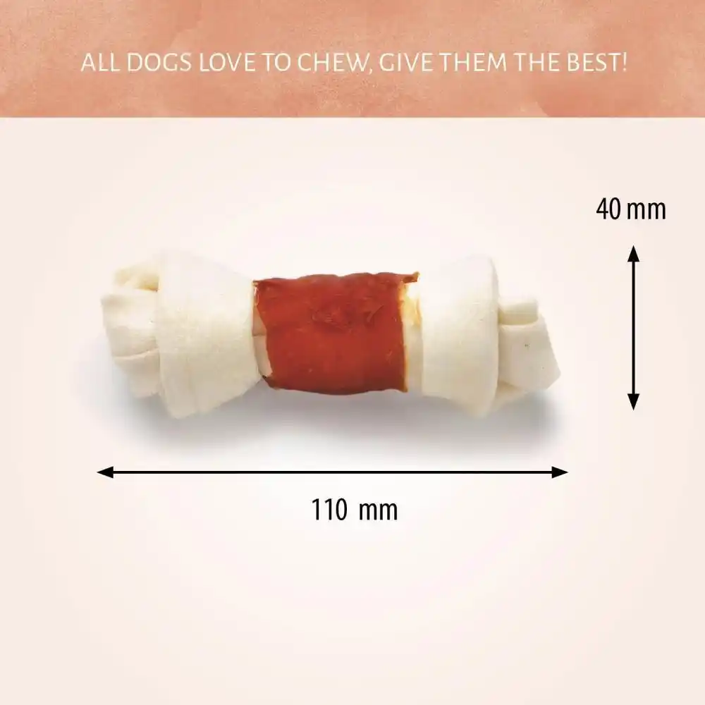 Antos Raw Hide White + Chicken Knotted Bone 4,5″ 2 pcs