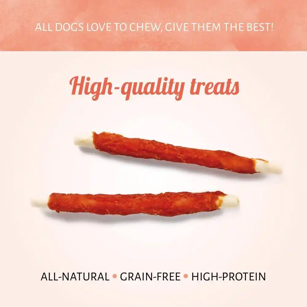 Antos Raw Hide White + Chicken Roll 10″ 2 pcs