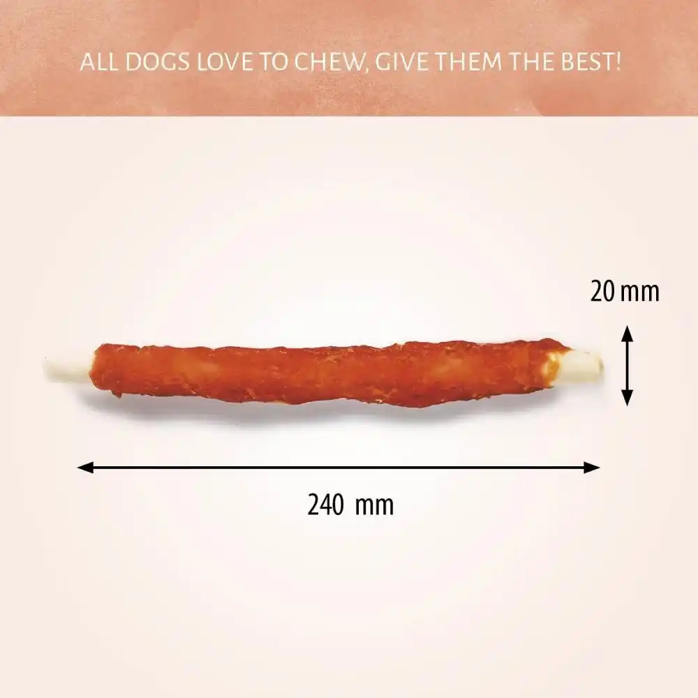 Antos Raw Hide White + Chicken Roll 10″ 2 pcs