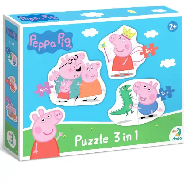 Пазлы 3 в 1 "Семья Свинки Пеппа"