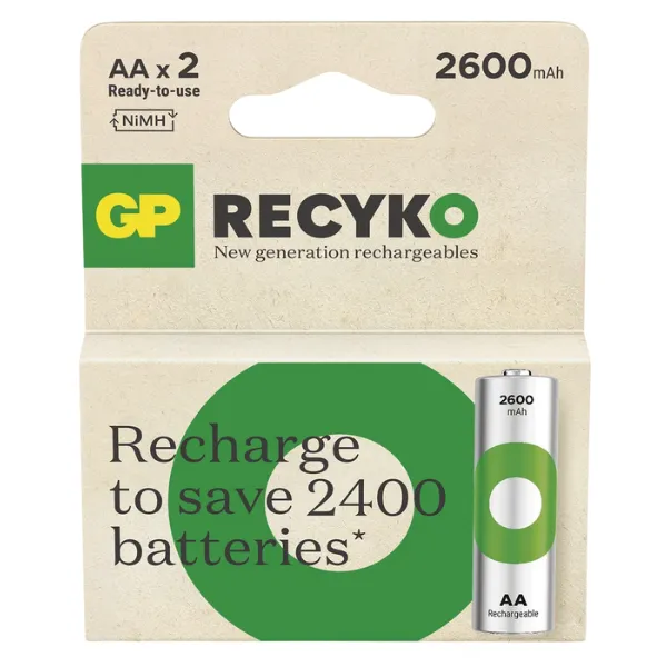 Baterie GP ReCyko AA 2600 mAh, reîncărcabile, 2 buc.
